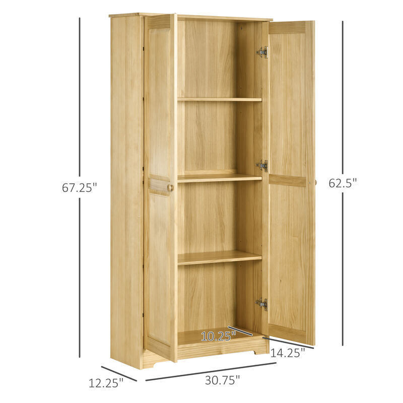Hivvago 67" Kitchen Pantry Cabinet with Doors and Shelves image number 2