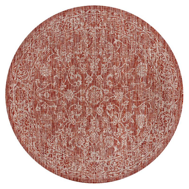 Tela Bohemian Textured Weave Floral Area Rug