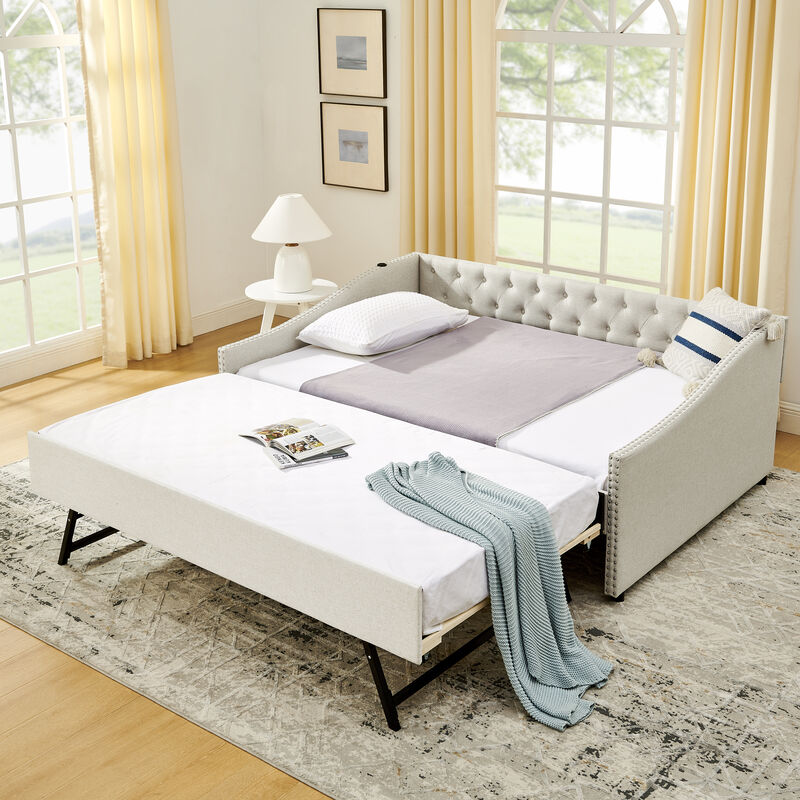 Cospeb Tufted Upholstered Daybed image number 2