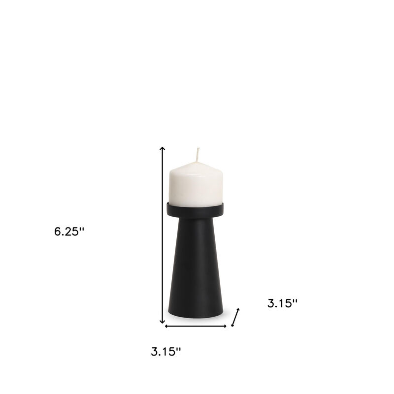 HomeRoots 6" Black Metal Tabletop Pillar Candle Holder image number 4