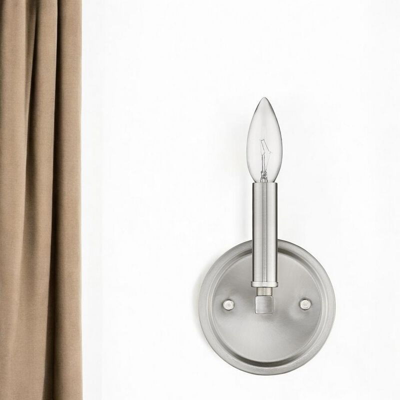 Hivvago One Light Silver Wall Sconce