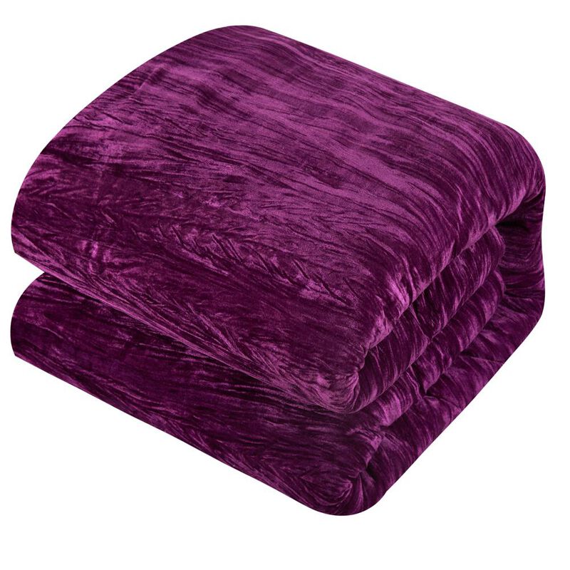Chic Home Westmont 8 Piece Comforter Set Crinkle Crushed Velvet Bed in a Bag Bedding