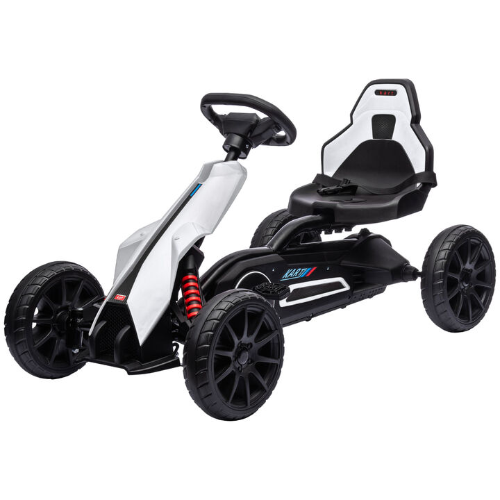 BreeBe Kids Pedal Go Kart W/ Adjustable Seat, Swing Axle