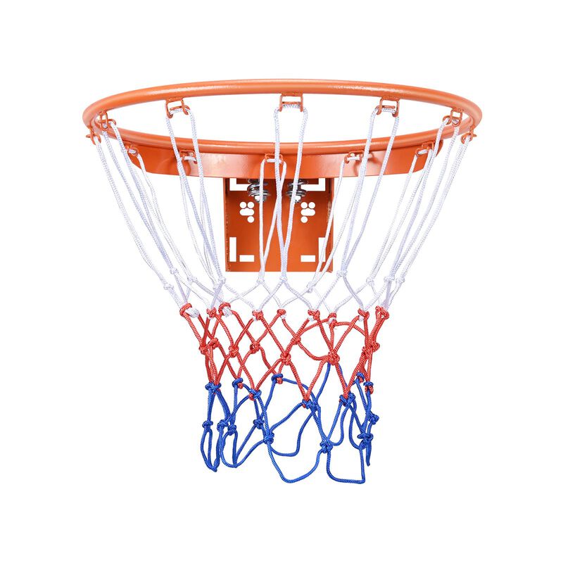 Standard Basketball Rim with Net, Wall Mounted Goal Replacement for Kids and Adults-Orange image number 0