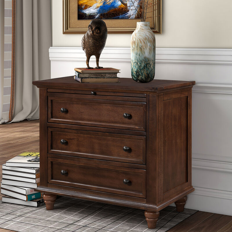 U_STYLE 3-Drawer Storage Wood Cabinet, End Table with Pull out Tray (As Same As WF199155AAD)