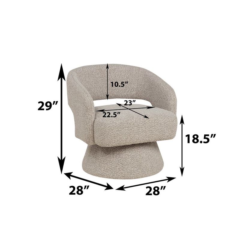 Best Quality Furniture Gray Boucle Swivel Accent Barrel Chair