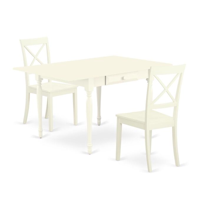 East West Furniture Dining Room Set Linen White