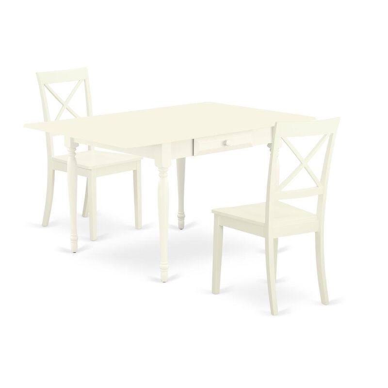 East West Furniture Dining Room Set Linen White