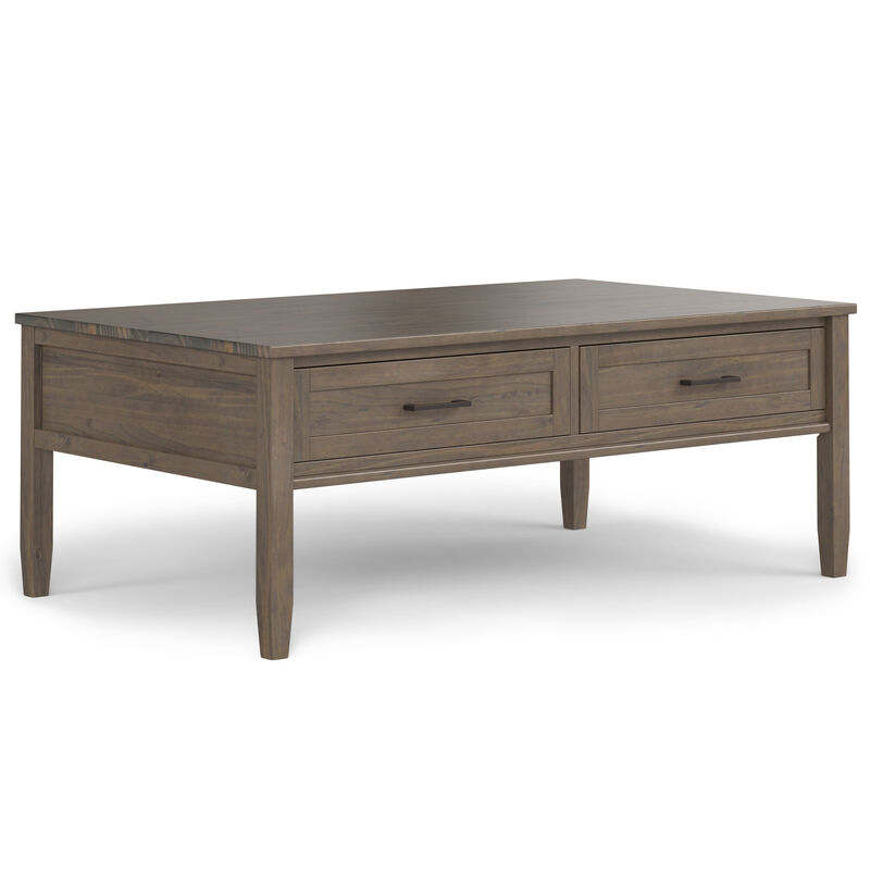 Ela SOLID WOOD 48 inch Wide Rectangle Transitional Lift Top Coffee Table in Smoky Brown