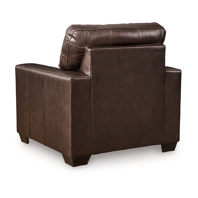 Orion Armchair, Modern Dark Brown Tufted Real and Faux Leather Cushion image number 4