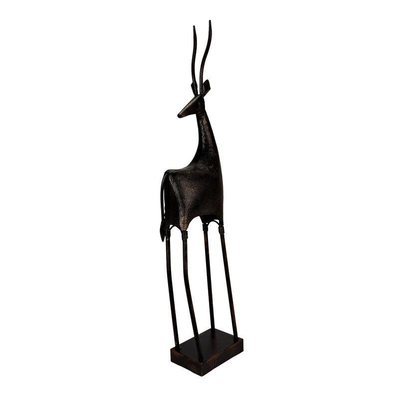Gazelle Statue Abstract Bronze Metal Sculpture 31 In Tall Floor Decor image number 6