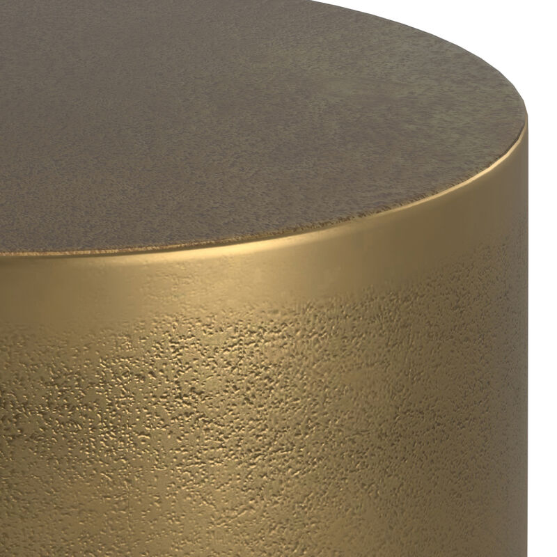 Cody Contemporary 16 inch Wide Cast Aluminum Side Table in Antique Brass/Antique Bronze, Fully Assembled