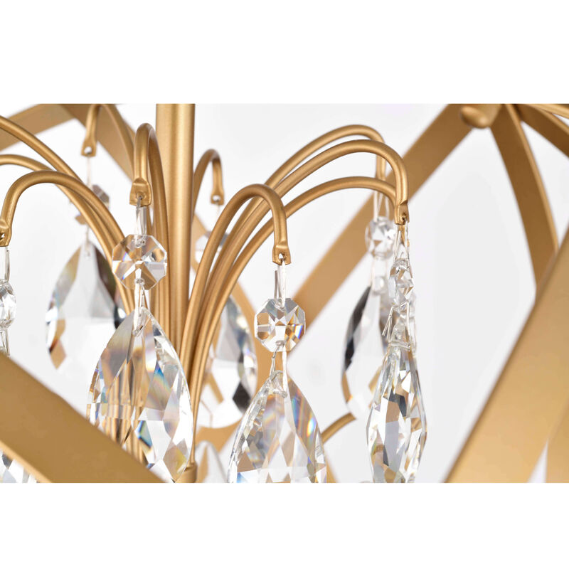 Clara Yellow-ish Gold 5-Light Metal Globe Crystal Chandelier image number 4