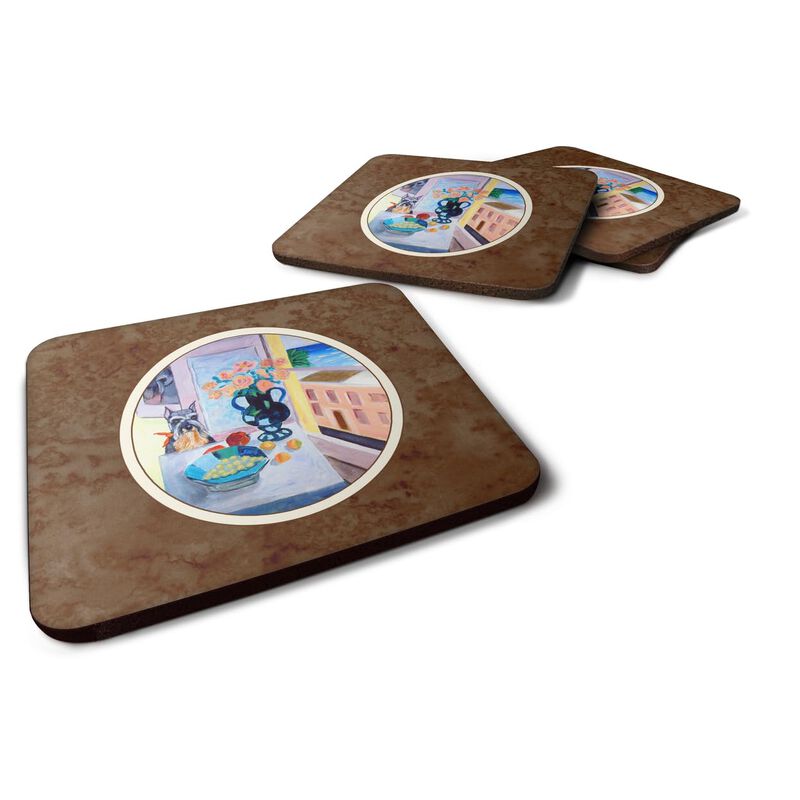 Caroline's Treasures 7255FC Schnauzer Foam Coasters (Set of 4), 3.5, Multicolor image number 0