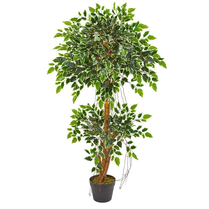 Nearly Natural 4-ft Variegated Ficus Artificial Tree