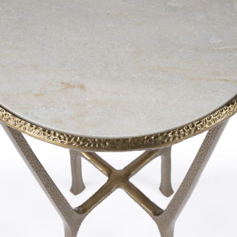 Butler Specialty Switlania Marble Side Table, Gold