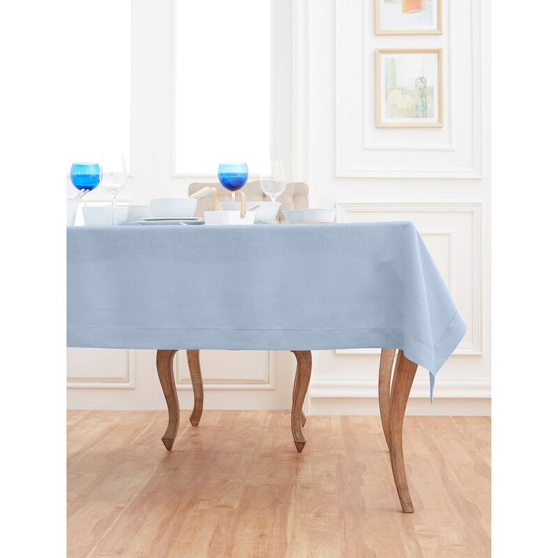 Solino Home 100% Pure Linen Tablecloth - Classic Hemstitch