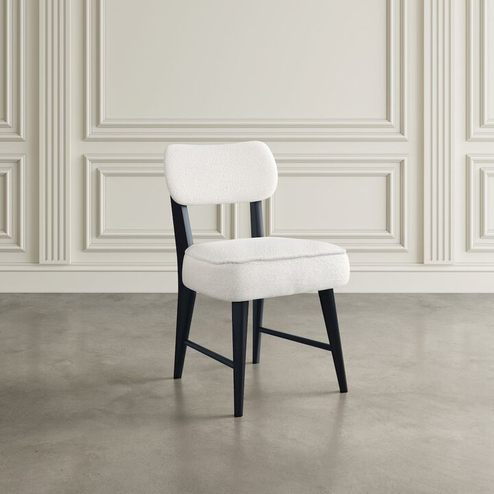 Jofran Wes Mid-Century Modern Boucle Upholstery Dining Chair (Set of 2)