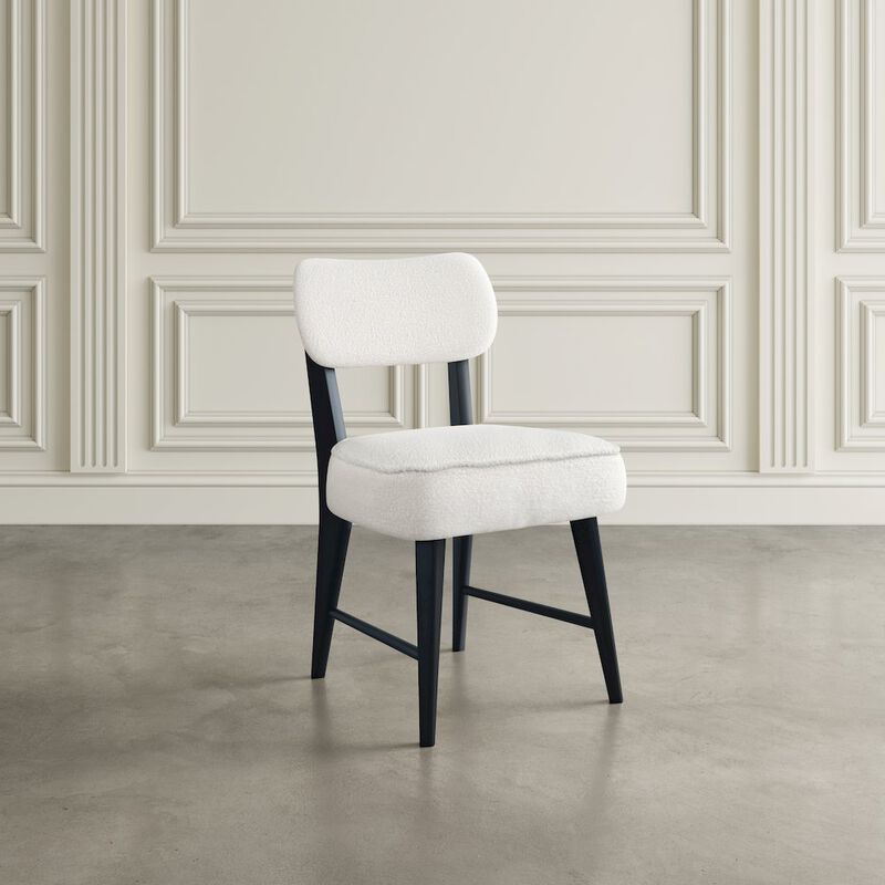 Jofran Wes Mid-Century Modern Boucle Upholstery Dining Chair (Set of 2)