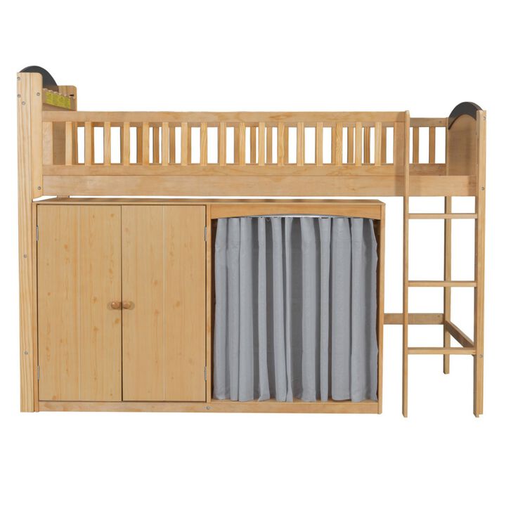 Niswur Wood Kids Loft Bed