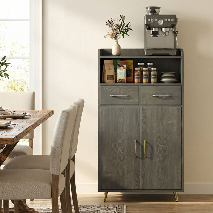 Bathroom Storage Cabinet with 2 Drawers and 2 Doors