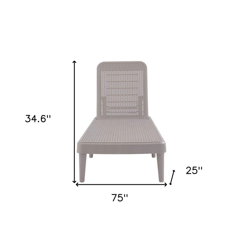 HomeRoots Heavy Duty Plastic Outdoor Stacking Chaise Lounge image number 5