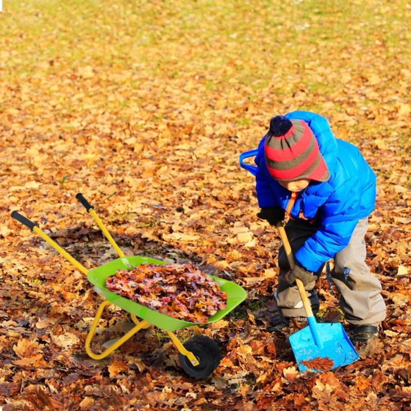 Hivvago Outdoor Garden Backyard Play Toy Kids Metal Wheelbarrow