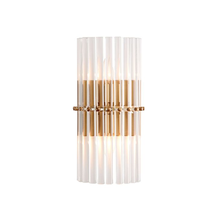 Marisol 2-Light Solid Crystal Glass Bars Mini Wall Sconce
