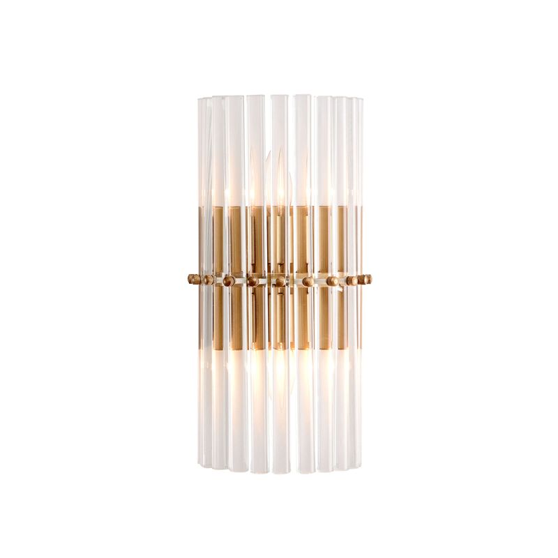 Marisol 2-Light Solid Crystal Glass Bars Mini Wall Sconce image number 0