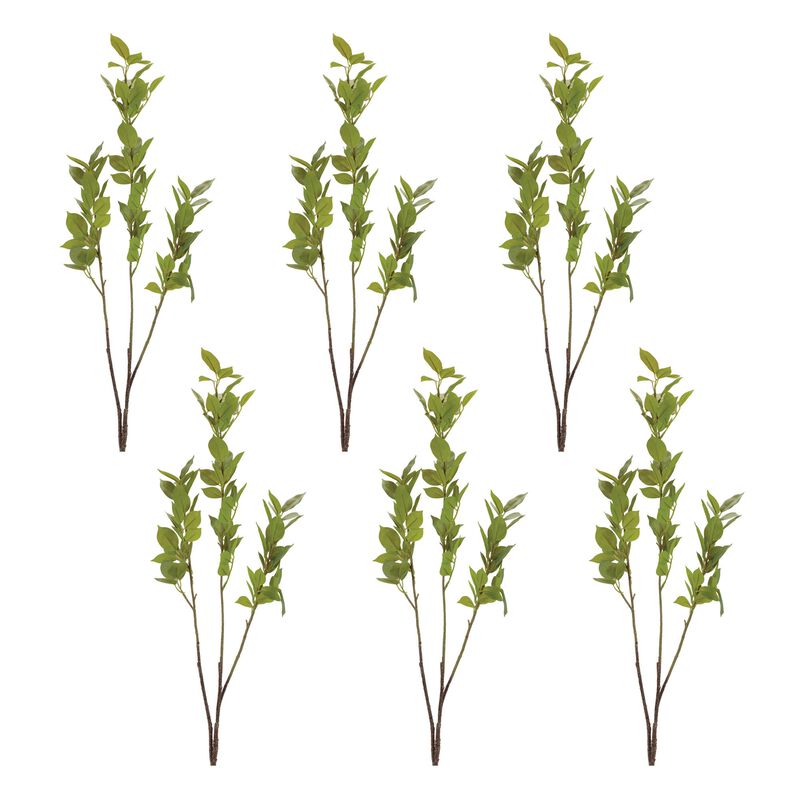 Set of 6 Leaf Foliage Branches for Vases, Centerpieces, or Greenery Arrangements
