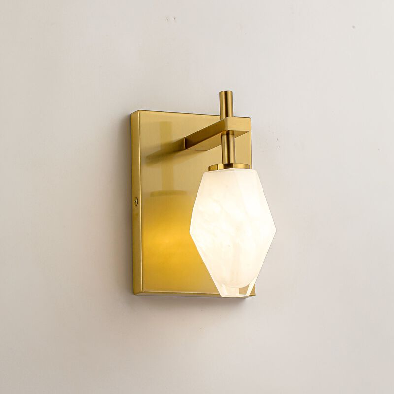 Vanity Light for Bathroom, Multi-Faceted Glass Shade, Electroplated Finish image number 0