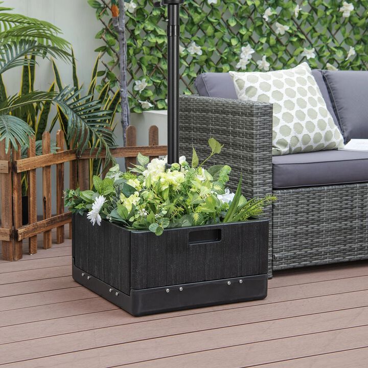 Mondawe 175 LBS Outdoor Fillable Umbrella Base with Table Tray