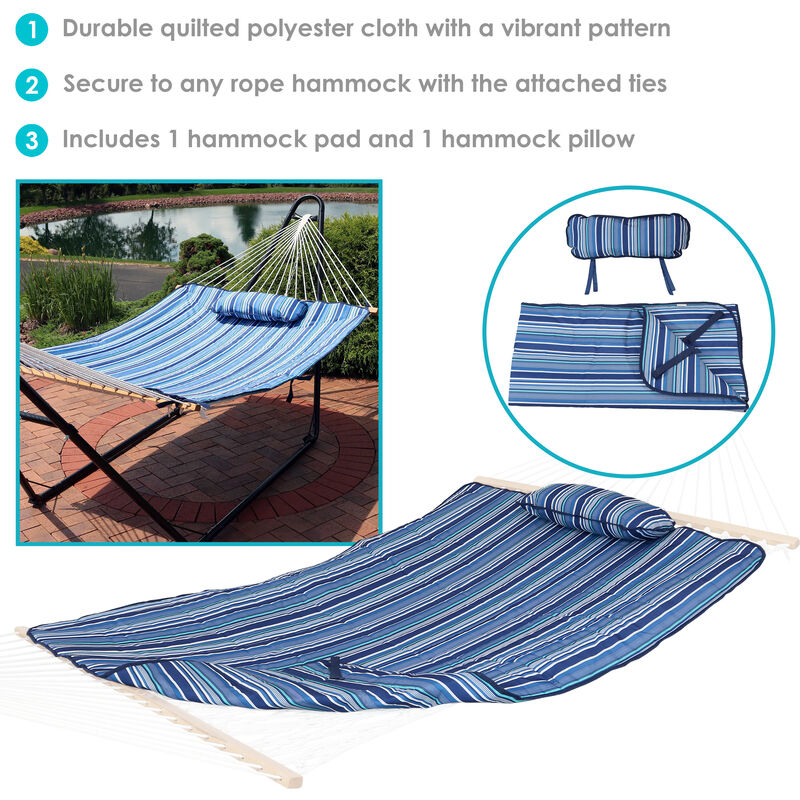 Sunnydaze Outdoor Polyester Hammock Pad and Pillow Set