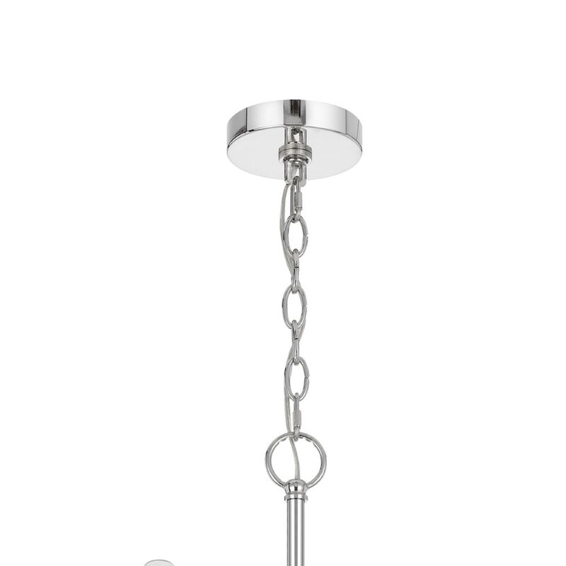 Kera 6 Light Candelabra Chandelier, 26 Inch XL Modern Chrome Metal image number 5