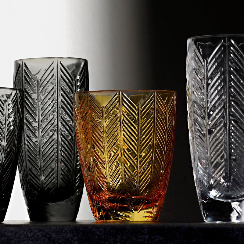Wine Glasses ZIG ZAG GLASS Amber Set of 6, diam. 3.23", H 3.74" image number 2