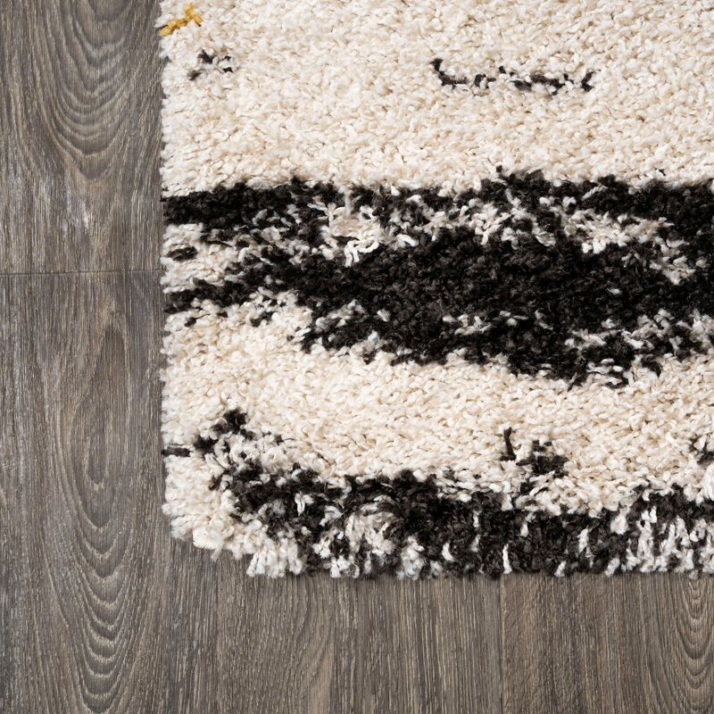 Nova Modern Bold Strie Shag Area Rug