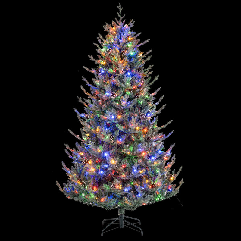 Artificial Christmas Tree, Pre-Lit with Multicolor LED Lights-7.5 ft image number 3