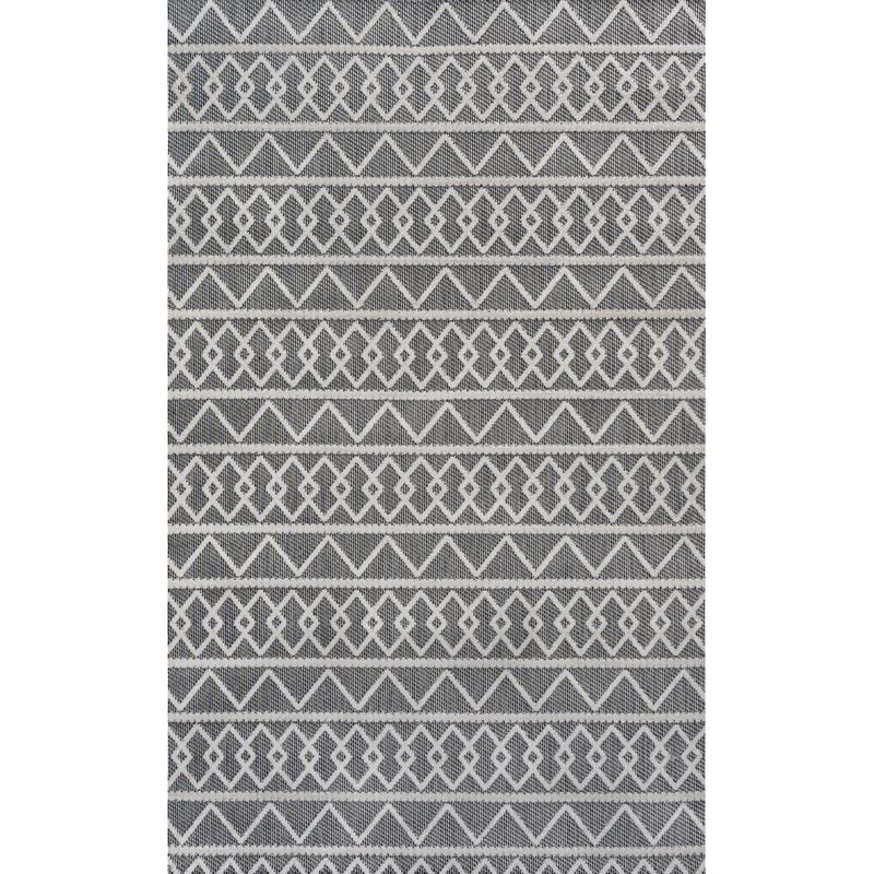 Aylan High-Low Pile Knotted Trellis Geometric Indoor/Outdoor Area Rug