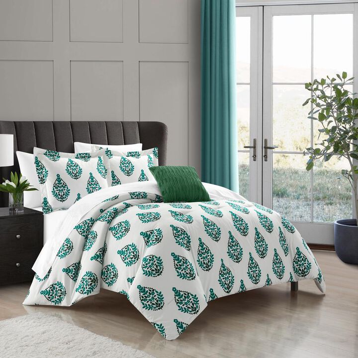 Chic Home Clarissa Comforter Set Floral Medallion Print Design Bedding Green