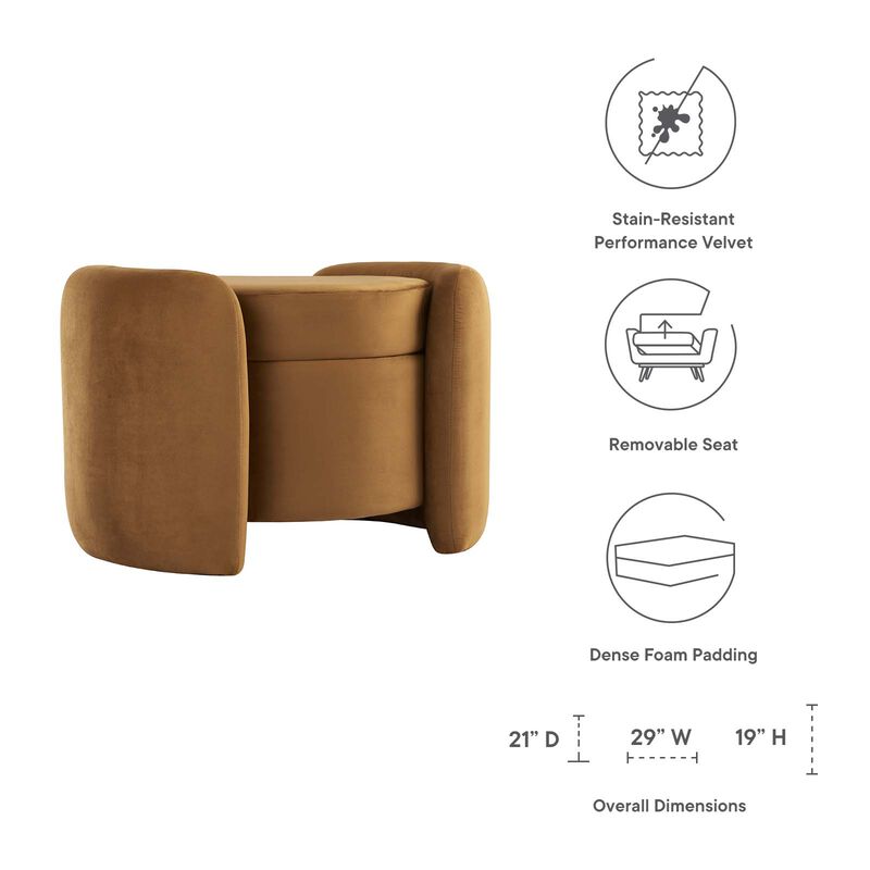 Nebula Upholstered Performance Velvet Ottoman image number 8