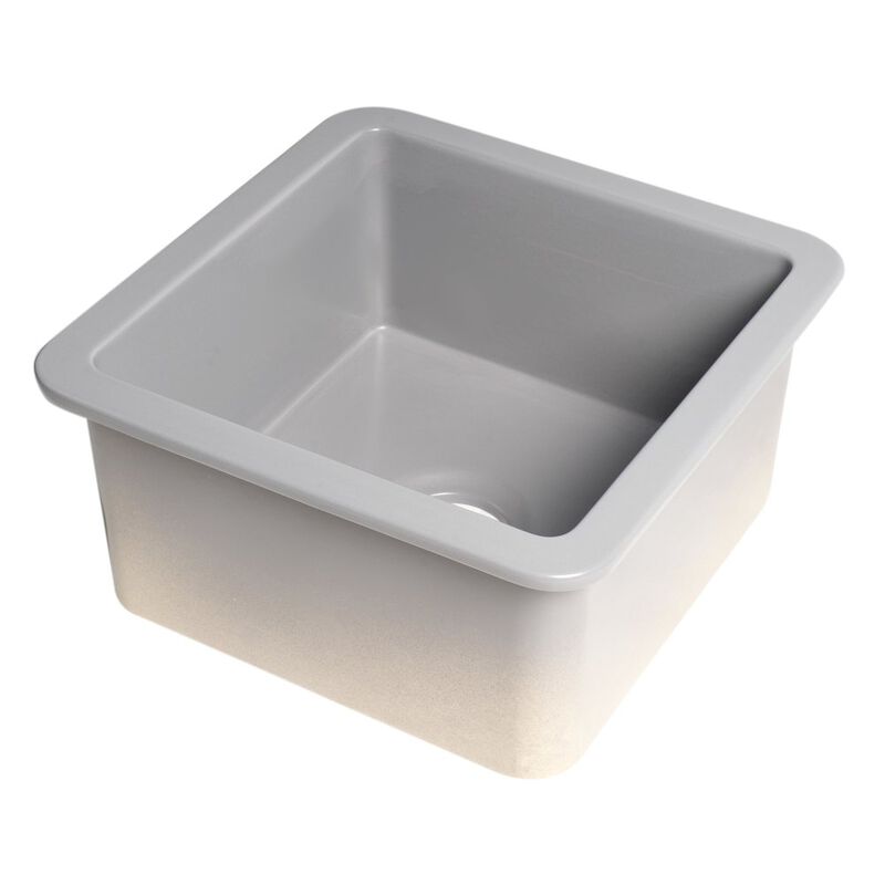 ALFI brand Gray Matte Square 18 x 18 Undermount / Drop In Fireclay Prep Sink
