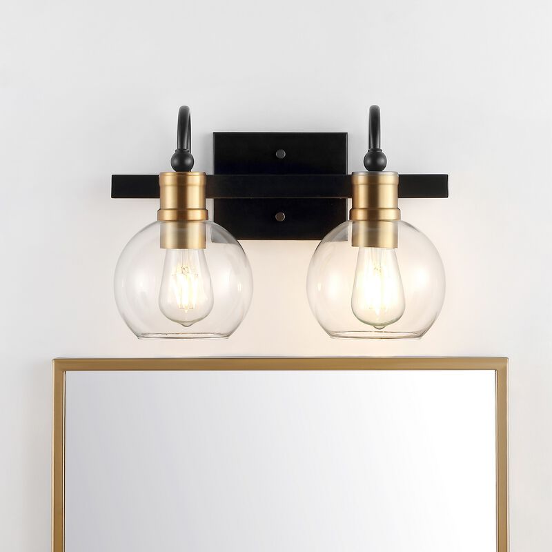 Marais Iron/Glass Rustic Vintage LED Vanity Light