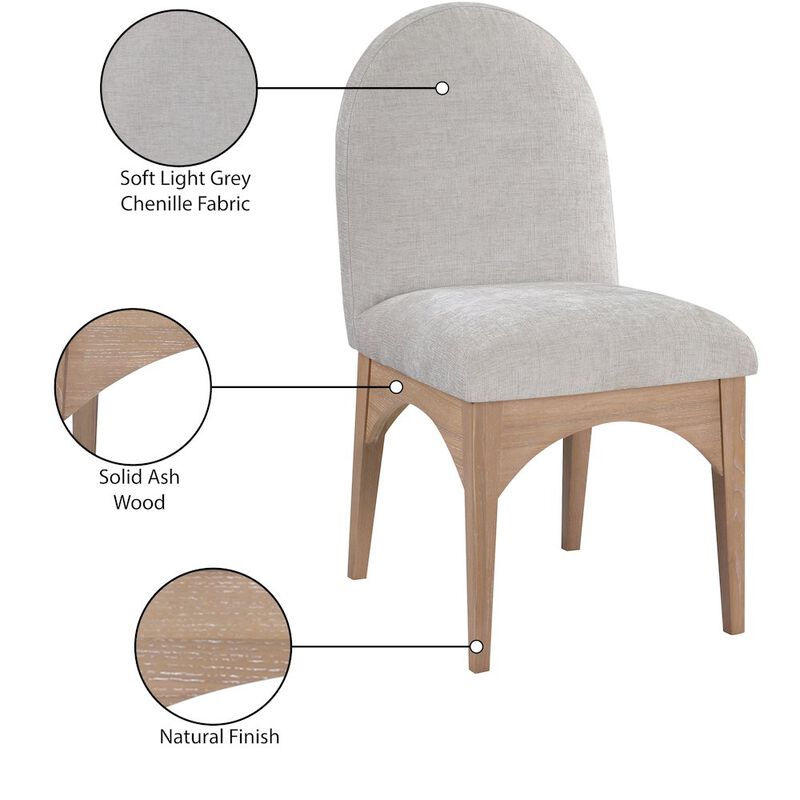 Meridian Furniture Waldorf Grey Chenille Fabric Dining Chair