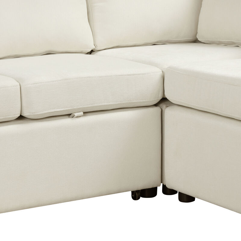 Merax Convertible Sofa Pull Out Sleeper with Back Pillows