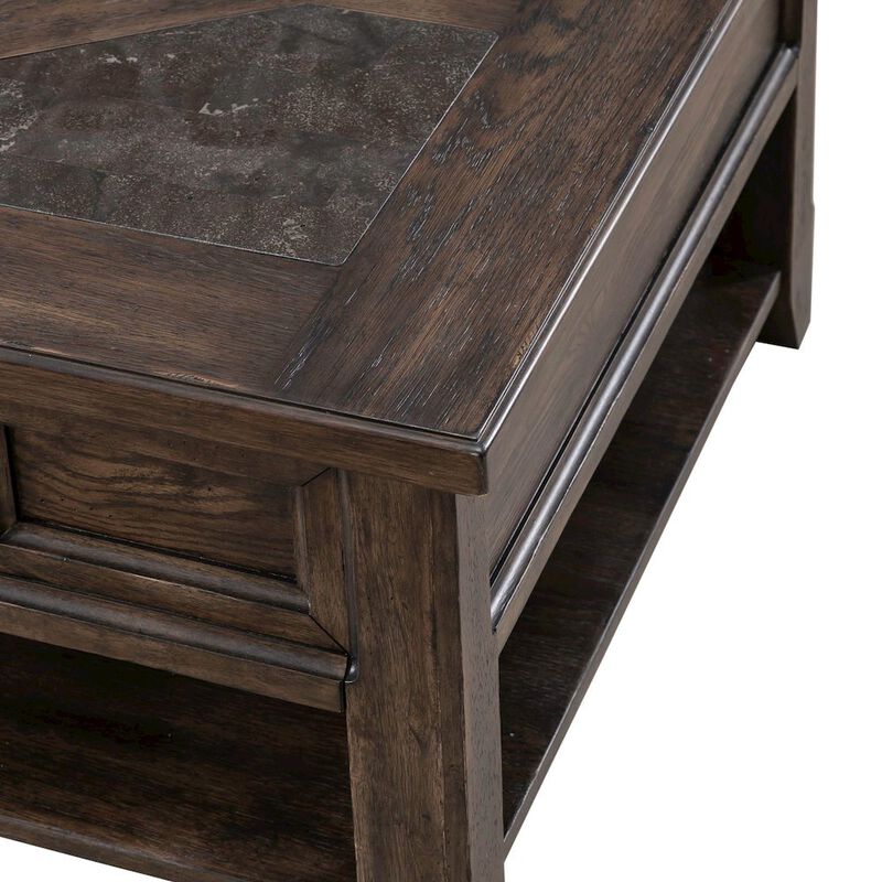 Liberty Furniture Living Room Rectangular Cocktail Table Traditional - Saddle Brown Oak Wood image number 8