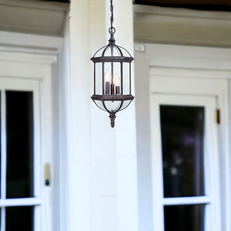 Three-Light Eastern Lantern Ceiling Hanging Light for Home or Patio