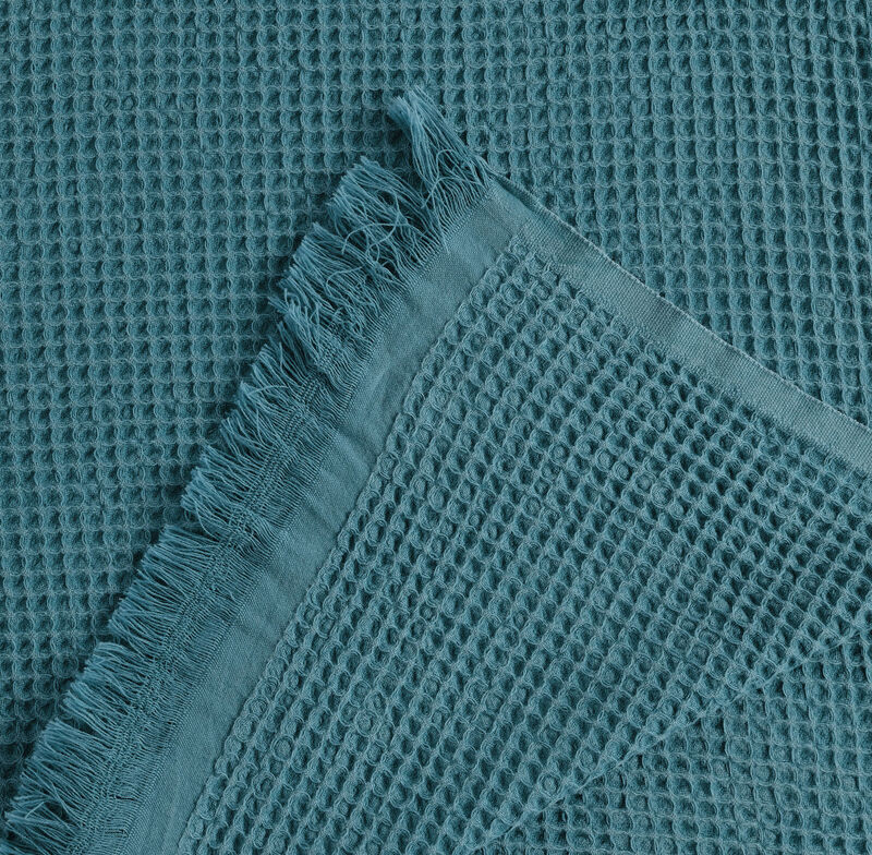 Textile Waffle Plain Cotton Queen Coverlet