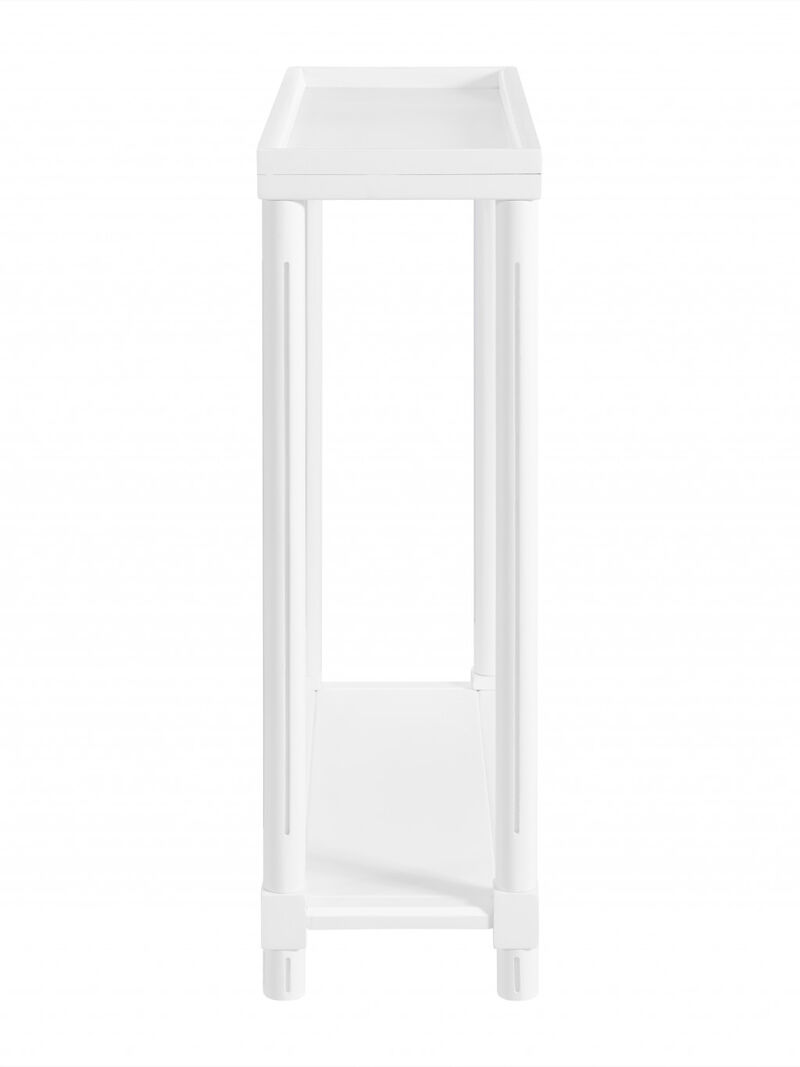 Hivvago Set Of Two 24 Inch White Wood Rectangular End Tables With Shelf