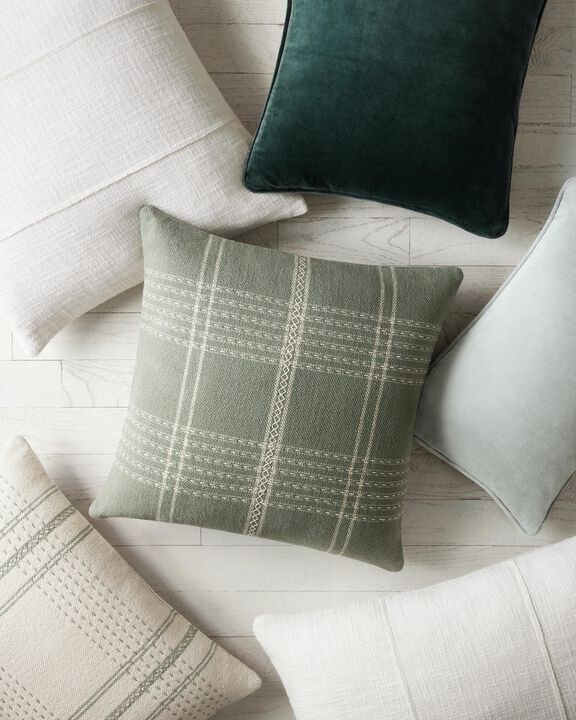 PMH1153 Lagoon 18"x18" Down Pillow by Magnolia Home by Joanna Gaines x Loloi
