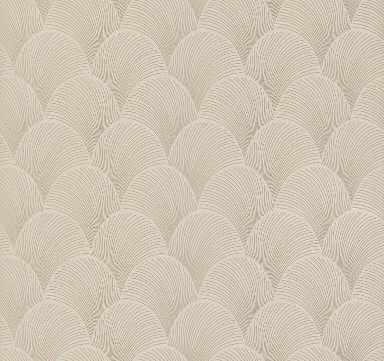 Metallic Beige Gold Scallop Wallpaper
